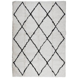 Vidaxl vloerkleed pamplona shaggy hoogpolig 120x170 cm crème en zwart - afbeelding 2