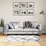 Vidaxl vloerkleed pamplona shaggy hoogpolig 120x170 cm crème en zwart - afbeelding 1