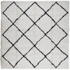 Vidaxl vloerkleed pamplona shaggy hoogpolig 160x160 cm crème en zwart
