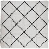 Vidaxl vloerkleed pamplona shaggy hoogpolig 160x160 cm crème en zwart - afbeelding 2