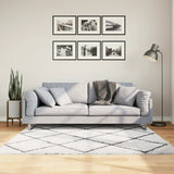 Vidaxl vloerkleed pamplona shaggy hoogpolig 160x160 cm crème en zwart - afbeelding 1