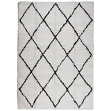 Vidaxl vloerkleed pamplona shaggy hoogpolig 160x230 cm crème en zwart - afbeelding 2