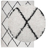 Vidaxl vloerkleed pamplona shaggy hoogpolig 160x230 cm crème en zwart - afbeelding 3