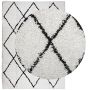 Vidaxl vloerkleed pamplona shaggy hoogpolig 200x280 cm crème en zwart - afbeelding 3
