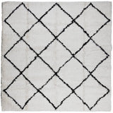 Vidaxl vloerkleed pamplona shaggy hoogpolig 240x240 cm crème en zwart - afbeelding 2