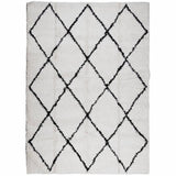 Vidaxl vloerkleed pamplona shaggy hoogpolig 240x340 cm crème en zwart - afbeelding 2