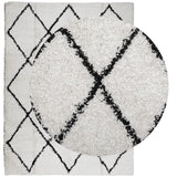 Vidaxl vloerkleed pamplona shaggy hoogpolig 300x400 cm crème en zwart - afbeelding 3