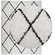 Vidaxl vloerkleed pamplona shaggy hoogpolig 300x400 cm crème en zwart - afbeelding 3