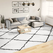 Vidaxl vloerkleed pamplona shaggy hoogpolig 300x400 cm crème en zwart - afbeelding 1