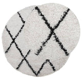 Vidaxl vloerkleed pamplona shaggy hoogpolig ø 80 cm crème en zwart - afbeelding 3
