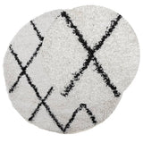 Vidaxl vloerkleed pamplona shaggy hoogpolig ø 160 cm crème en zwart - afbeelding 3