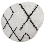 Vidaxl vloerkleed pamplona shaggy hoogpolig ø 200 cm crème en zwart - afbeelding 3