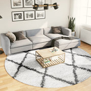 Vidaxl vloerkleed pamplona shaggy hoogpolig ø 280 cm crème en zwart - afbeelding 1