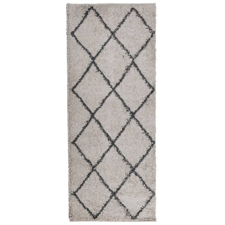 Vidaxl vloerkleed pamplona shaggy hoogpolig 80x200 cm beige antraciet