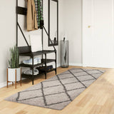Vidaxl vloerkleed pamplona shaggy hoogpolig 80x250 cm beige antraciet - afbeelding 1