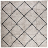 Vidaxl vloerkleed pamplona shaggy hoogpolig 120x120 cm beige antraciet - afbeelding 2