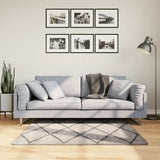 Vidaxl vloerkleed pamplona shaggy hoogpolig 120x120 cm beige antraciet - afbeelding 1