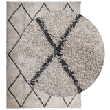 Vidaxl vloerkleed pamplona shaggy hoogpolig 140x200 cm beige antraciet - afbeelding 3