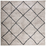 Vidaxl vloerkleed pamplona shaggy hoogpolig 160x160 cm beige antraciet - afbeelding 2
