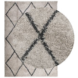 Vidaxl vloerkleed pamplona shaggy hoogpolig 160x230 cm beige antraciet - afbeelding 3