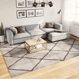 Vidaxl vloerkleed pamplona shaggy hoogpolig 240x340 cm beige antraciet - afbeelding 1