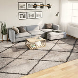 Vidaxl vloerkleed pamplona shaggy hoogpolig 300x400 cm beige antraciet - afbeelding 1