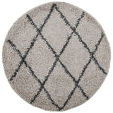 Vidaxl vloerkleed pamplona shaggy hoogpolig ø 80 cm beige antraciet - afbeelding 2