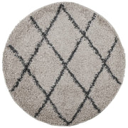 Vidaxl vloerkleed pamplona shaggy hoogpolig ø 80 cm beige antraciet - afbeelding 2