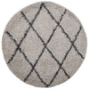 Vidaxl vloerkleed pamplona shaggy hoogpolig ø 160 cm beige antraciet