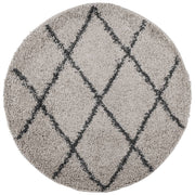 Vidaxl vloerkleed pamplona shaggy hoogpolig ø 160 cm beige antraciet - afbeelding 2