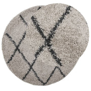 Vidaxl vloerkleed pamplona shaggy hoogpolig ø 160 cm beige antraciet - afbeelding 3