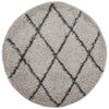 Vidaxl vloerkleed pamplona shaggy hoogpolig ø 200 cm beige antraciet