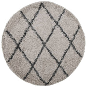 Vidaxl vloerkleed pamplona shaggy hoogpolig ø 200 cm beige antraciet - afbeelding 2