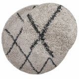 Vidaxl vloerkleed pamplona shaggy hoogpolig ø 240 cm beige antraciet - afbeelding 3