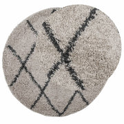 Vidaxl vloerkleed pamplona shaggy hoogpolig ø 240 cm beige antraciet - afbeelding 3