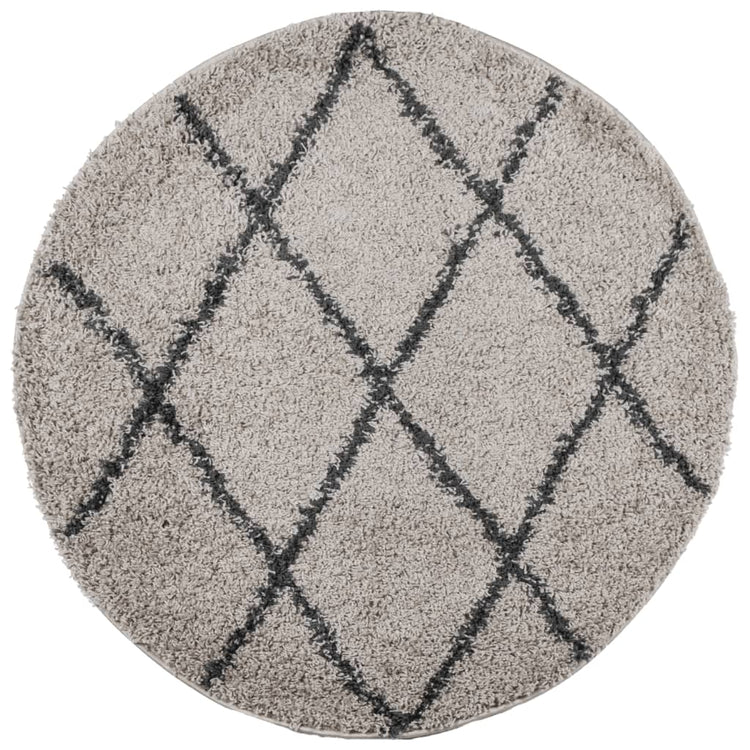 Vidaxl vloerkleed pamplona shaggy hoogpolig ø 280 cm beige antraciet