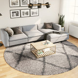 Vidaxl vloerkleed pamplona shaggy hoogpolig ø 280 cm beige antraciet - afbeelding 1