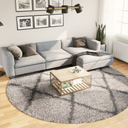 Vidaxl vloerkleed pamplona shaggy hoogpolig ø 280 cm beige antraciet - afbeelding 1