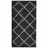 Vidaxl vloerkleed pamplona shaggy hoogpolig 80x150 cm zwart en crème - afbeelding 2