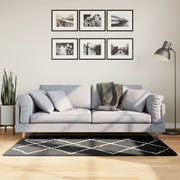 Vidaxl vloerkleed pamplona shaggy hoogpolig 80x150 cm zwart en crème - afbeelding 1