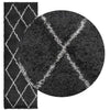 Vidaxl vloerkleed pamplona shaggy hoogpolig 80x250 cm zwart en crème