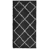 Vidaxl vloerkleed pamplona shaggy hoogpolig 100x200 cm zwart en crème