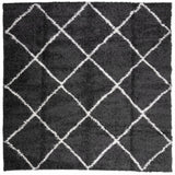 Vidaxl vloerkleed pamplona shaggy hoogpolig 120x120 cm zwart en crème - afbeelding 2