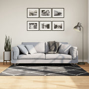 Vidaxl vloerkleed shaggy hoogpolig modern 120x170 cm zwart en crème - afbeelding 1