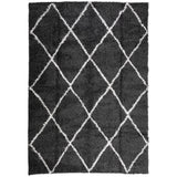 Vidaxl vloerkleed shaggy hoogpolig modern 160x230 cm zwart en crème - afbeelding 2