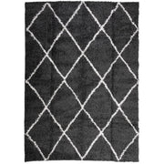 Vidaxl vloerkleed shaggy hoogpolig modern 200x280 cm zwart en crème - afbeelding 2