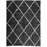 Vidaxl vloerkleed shaggy hoogpolig modern 300x400 cm zwart en crème - afbeelding 2