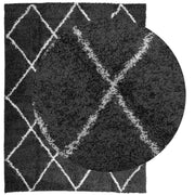 Vidaxl vloerkleed shaggy hoogpolig modern 300x400 cm zwart en crème - afbeelding 3