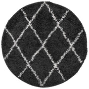 Vidaxl vloerkleed pamplona shaggy hoogpolig ø 280 cm zwart en crème - afbeelding 2