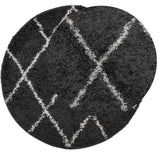 Vidaxl vloerkleed pamplona shaggy hoogpolig ø 280 cm zwart en crème - afbeelding 3